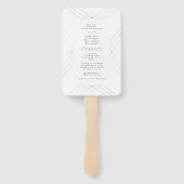 Gold Diamond White Geometric Deko Gatsby Wedding Fächer (Rückseite)