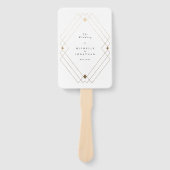 Gold Diamond White Geometric Deko Gatsby Wedding Fächer (Vorderseite)