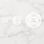 Gold Diamond White Geometric Deko Gatsby Wedding Konfetti (Vorderseiten)