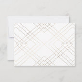 Gold Diamond White Geometric Deko Gatsby Wedding RSVP Karte (Rückseite)