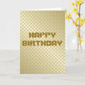 Gold Diamondplate Birthday Card Karte (Gelbe Blume)
