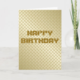 Gold Diamondplate Birthday Card Karte