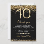 Gold Diamonds 10th Anniversary Thank You Card Einladung (Vorderseite)