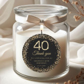 Gold Diamonds 40th Birthday Thank you Sticker
