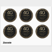 Gold Diamonds 40th Birthday Thank you Sticker (Blatt)