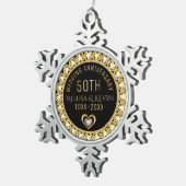 Gold Diamonds 50. Wedding Anniversary Template Schneeflocken Zinn-Ornament (Rechts)