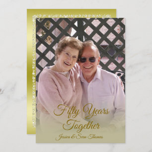 Gold Diamonds 50th Wedding Anniversary Foto Einladung