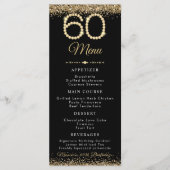 Gold Diamonds 60th Birthday Dinner Flat Menu Menükarte (Vorderseite)
