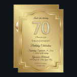 Gold & Diamonds 70. Geburtstag Einladung<br><div class="desc">Einladung zum 70. Geburtstag oder Geburtstag. Glitzy Gold- & Diamantzahlen auf einem edlen Goldboden. Vergessen Sie nicht,  die Initialen oder andere Nachrichten auf der Rückseite hinzuzufügen!</div>