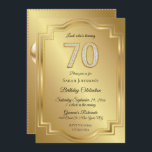 Gold & Diamonds 70. Geburtstag Einladung<br><div class="desc">Einladung zum 70. Geburtstag oder Geburtstag. Glitzy Gold- & Diamantzahlen auf einem edlen Goldboden. Vergessen Sie nicht,  die Initialen oder andere Nachrichten auf der Rückseite hinzuzufügen!</div>