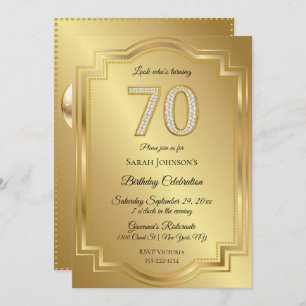 Gold & Diamonds 70. Geburtstag Einladung