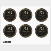 Gold Diamonds 70th Birthday Thank you Sticker (Blatt)