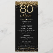 Gold Diamonds 80th Birthday Dinner Flat Menu Menükarte (Vorderseite)