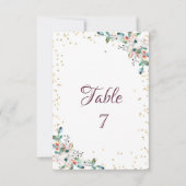 Gold Diamonds Blume Table Card Einladung (Vorderseite)