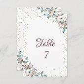 Gold Diamonds Blume Table Card Einladung (Vorne/Hinten)