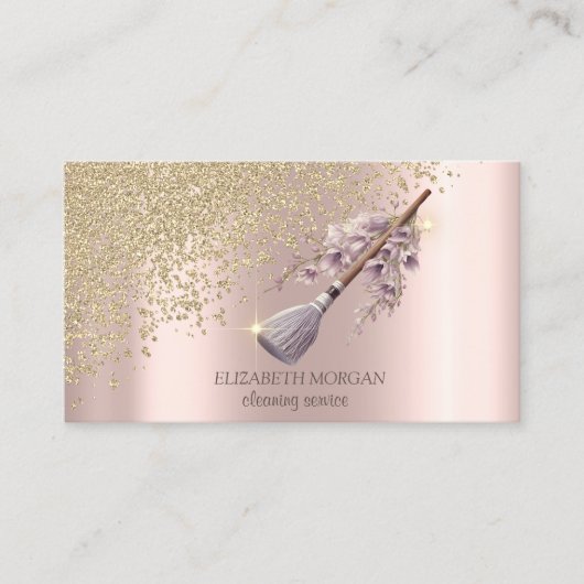 Gold Diamonds Blumenzimmermädchen Reinigungshaus Visitenkarte (Vorderseite)