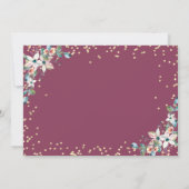Gold Diamonds Burgundy Blume UAWG Einladung (Rückseite)