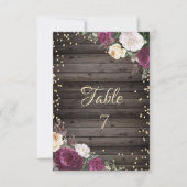 Gold Diamonds Burgundy Blume Wood Einladung (Vorderseite)