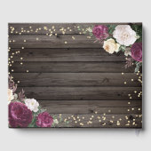 Gold Diamonds Burgundy Blume Wood Gästebuch (Rückseite)