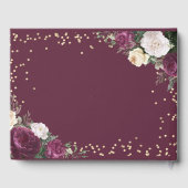 Gold Diamonds Burgundy Floral Wedding Gästebuch (Rückseite)