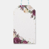 Gold Diamonds Burgundy Floral WeddingVielen Dank Geschenkanhänger (Rückseite)