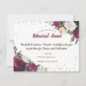 Gold Diamonds Burgundy Probe Dinner Einladung (Vorderseite)