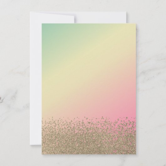 Gold Diamonds, Eiffelturm Ombre Quinceañera Einladung (Rückseite)