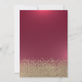 Gold Diamonds, Eiffelturm Red Quinceanera Einladung (Rückseite)