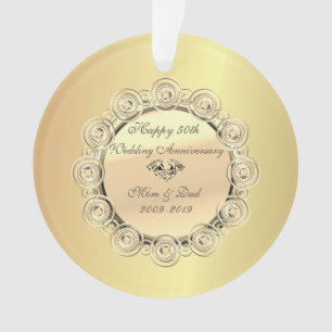 Gold Diamonds Elegant 50. Hochzeitstag Ornament