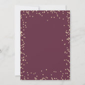 Gold Diamonds Floral Burgundy Save the Date (Rückseite)