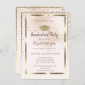 Gold Diamonds Frame Aquarelltasche Einladung (Vorne/Hinten)