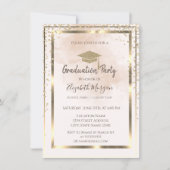 Gold Diamonds Frame Aquarelltasche Einladung (Vorderseite)