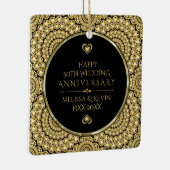 Gold Diamonds Happy 50 th Wedding Jubiläum Keramikornament (Rechts)