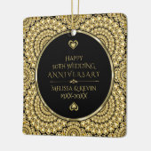 Gold Diamonds Happy 50 th Wedding Jubiläum Keramikornament (Links)