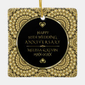 Gold Diamonds Happy 50 th Wedding Jubiläum Keramikornament (Vorderseite)