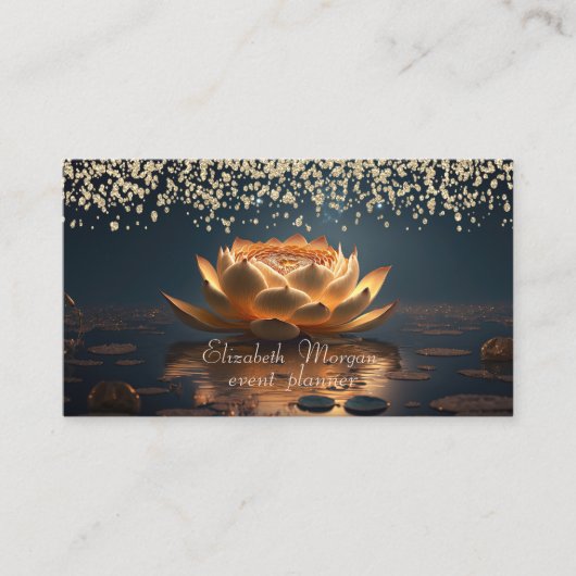Gold Diamonds Lotus Dark Visitenkarte (Vorderseite)