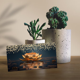 Gold Diamonds Lotus Dark Visitenkarte