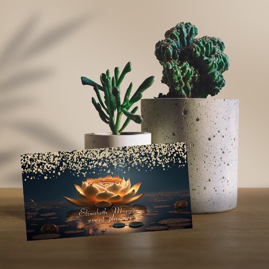 Gold Diamonds Lotus Dark Visitenkarte