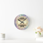 Gold Diamonds Pearl Opal 50. Hochzeitstag Runde Wanduhr (Zuhause)