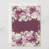 Gold Diamonds Pink Blume Verlobung Einladung (Rückseite)