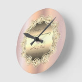 Gold Diamonds Rose Gold 50th Wedding Anniversary Runde Wanduhr (Winkel)