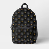 Gold Diamonds Tufted Black Backpack Bedruckter Rucksack (Vorderseite)