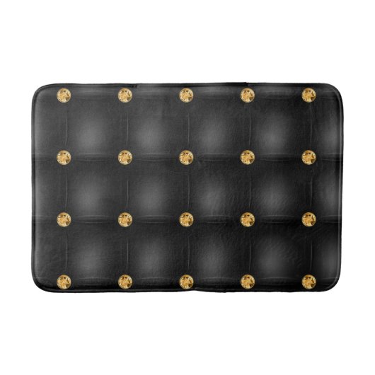 Gold Diamonds Tufted Black Bath Mat Badematte (Vorderseite)