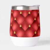 Gold Diamonds Tufted Leather Red (Links)