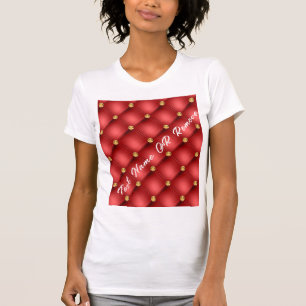 Gold Diamonds Tufted Red Leather T - Shirt Ihr Tex