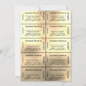 Gold Diaper Raffles Tickets Einladung (Vorderseite)