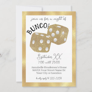 Gold Dice Bunco Nacht Einladung