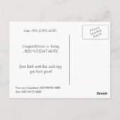 Gold Diet Herzlichen Glückwunsch Gewichtsverlust E Postkarte (Rückseite)