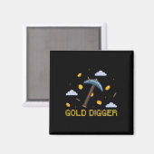 Gold Digger Treasure Jagd Gold Digging Pixel Magnet (Vorderseite/Rückseite)
