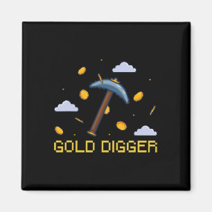 Gold Digger Treasure Jagd Gold Digging Pixel Magnet